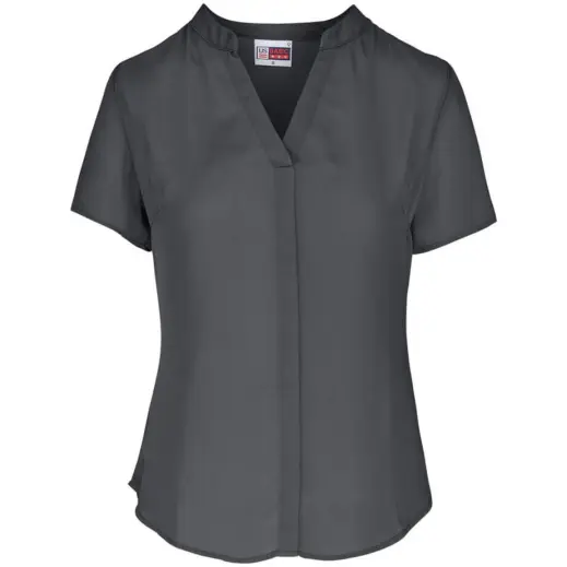 Ladies Short Sleeve Ava Blouse Charcoal